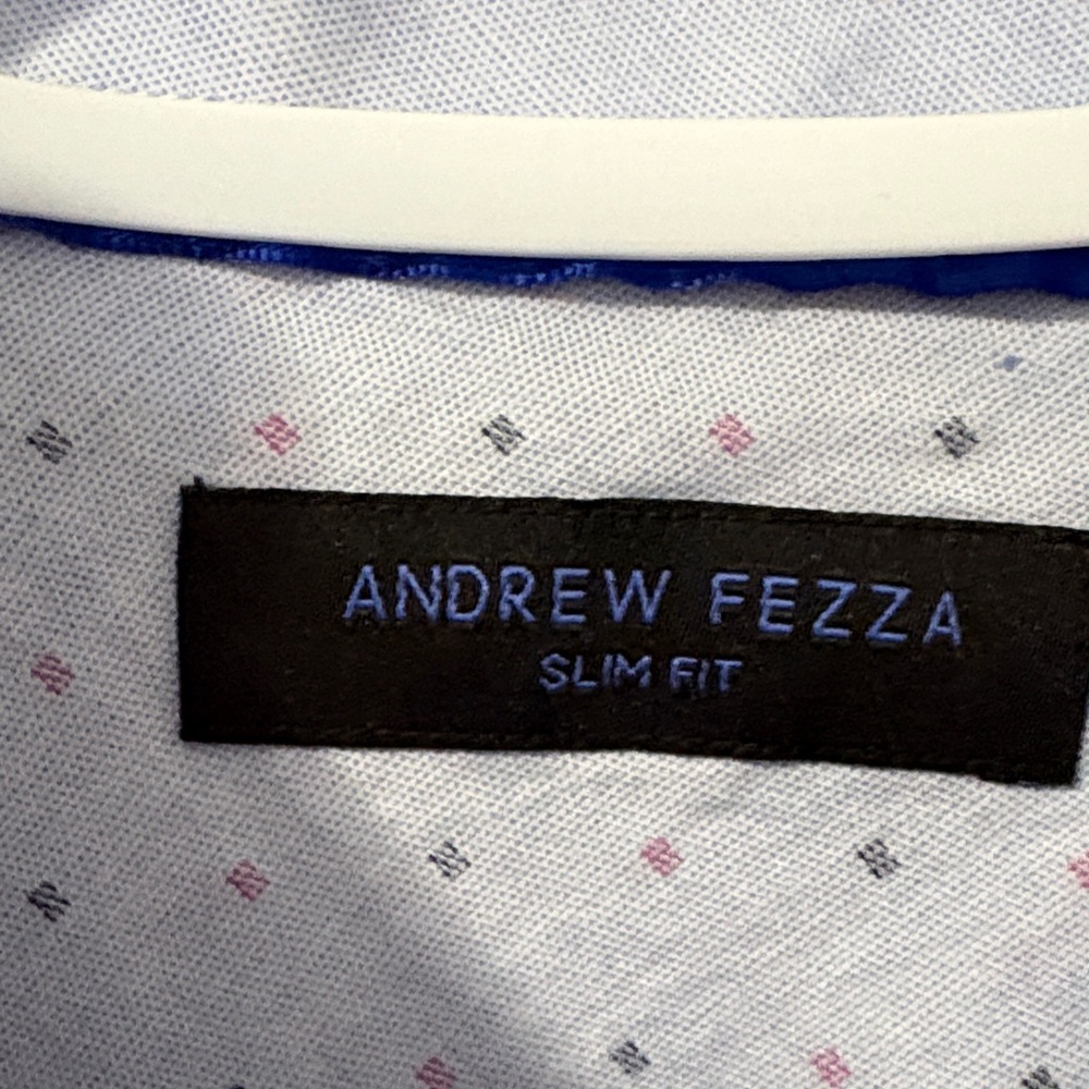 Andrew Fezza Light Blue Patterned Button-Down Shirt - Picture 2 of 6